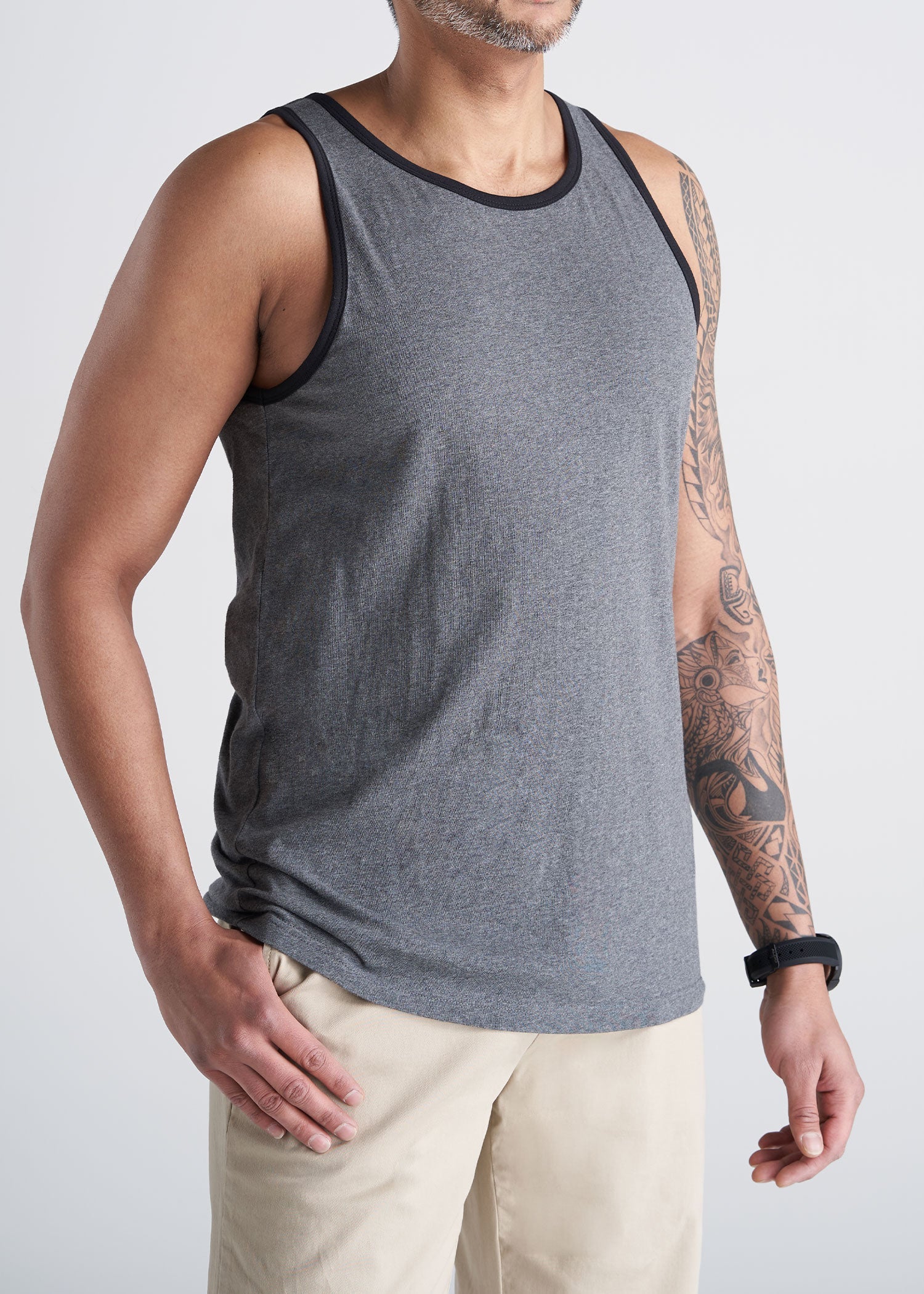 American_Tall_Mens_Beach_Tank_Space_charcoal_mix-front