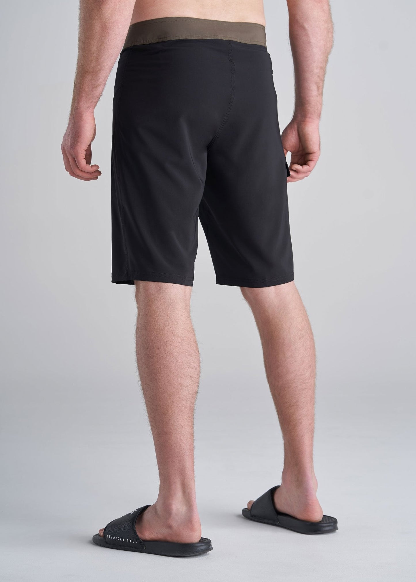 Tall Board Shorts for Men in Black with Olive