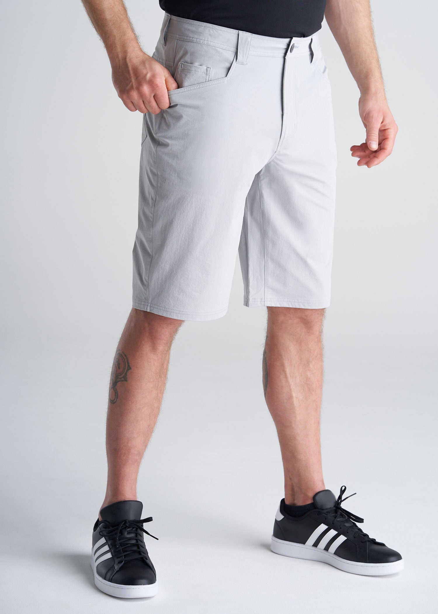 American_Tall_Mens_Hiking_Shorts_LightGrey-front