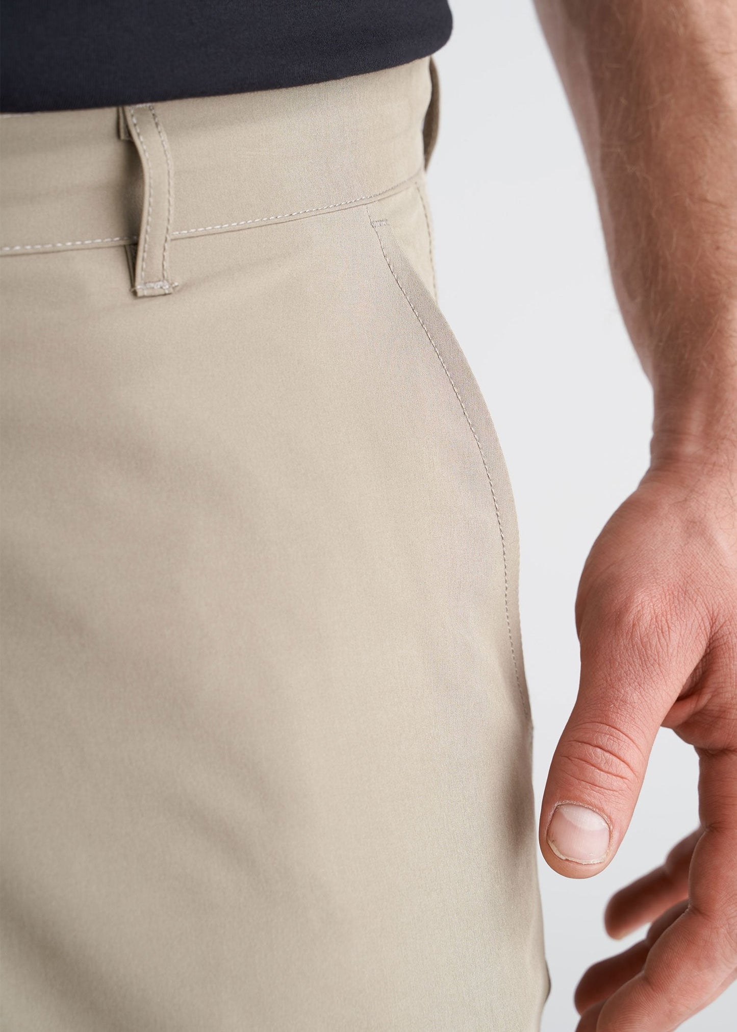 American_Tall_Mens_Hybrid_Shorts_LightKhaki_frontdetail