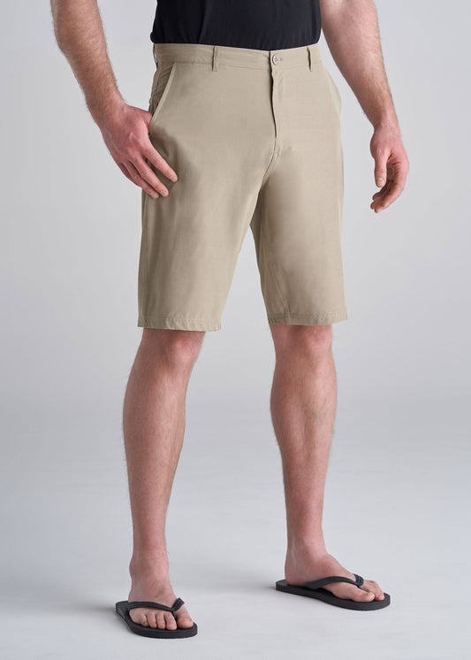 American_Tall_Mens_Hybrid_Shorts_Light_Khaki-front