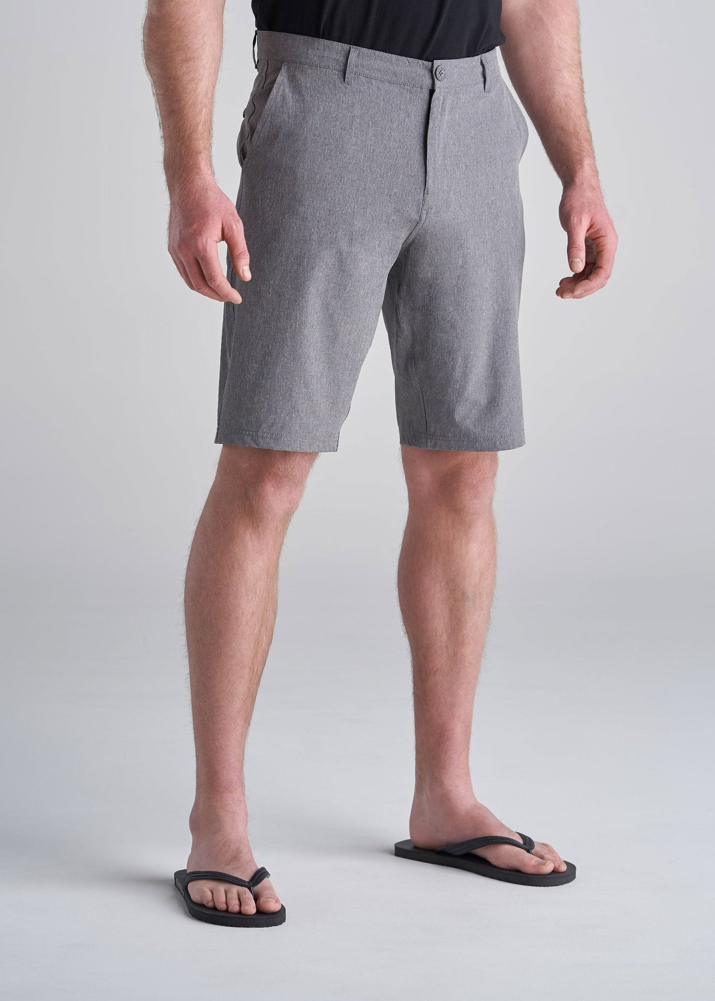 American_Tall_Mens_Hybrid_Shorts_charcoal_mix-front