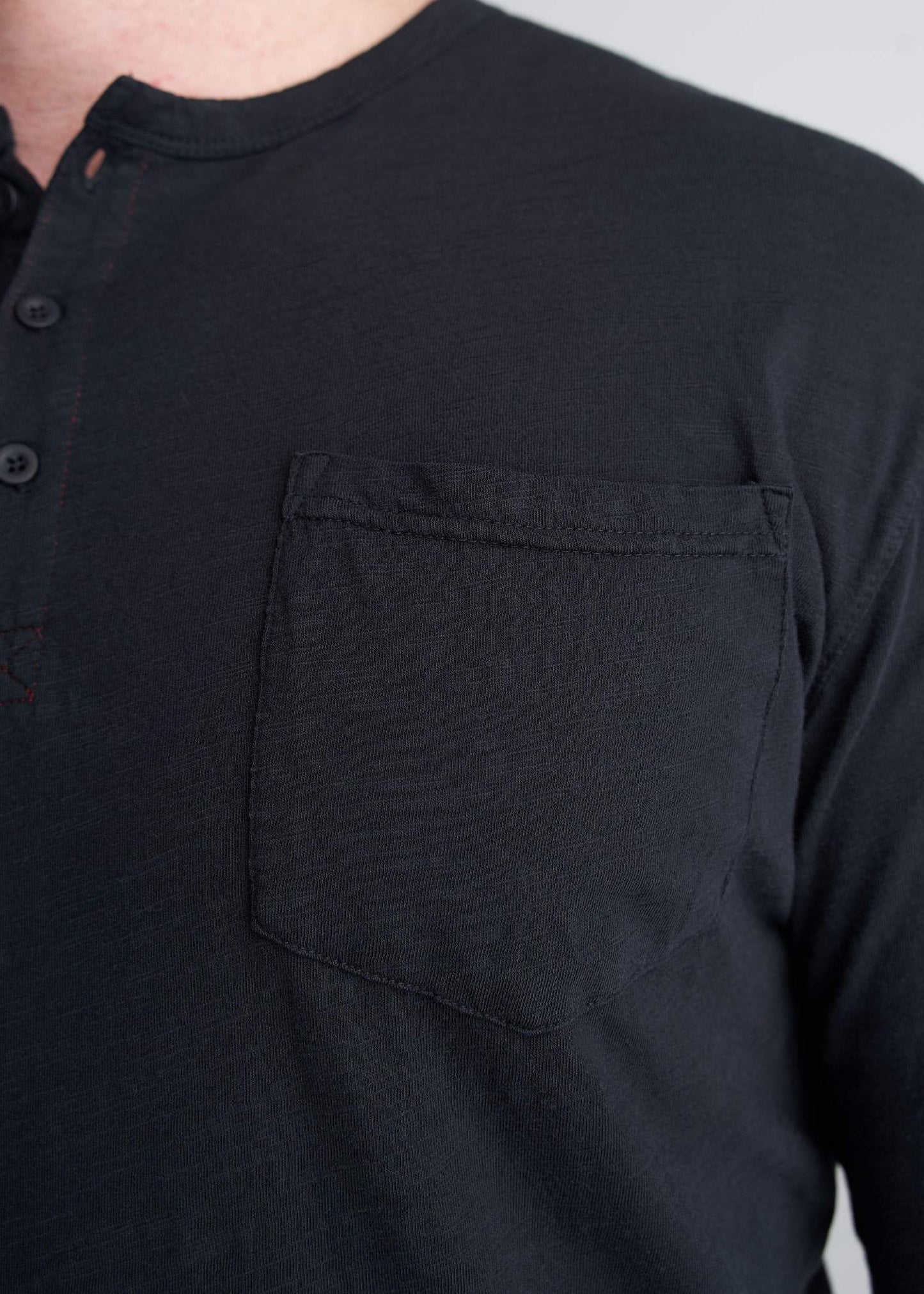 American_Tall_Mens_LS_Slub_Pocket_Henley_Black-detail