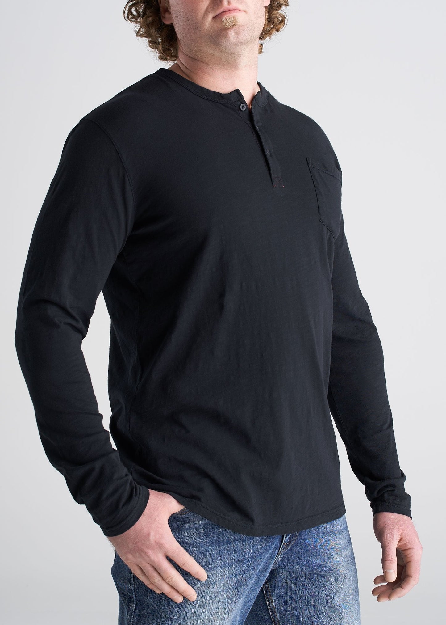 American_Tall_Mens_LS_Slub_Pocket_Henley_Black-side