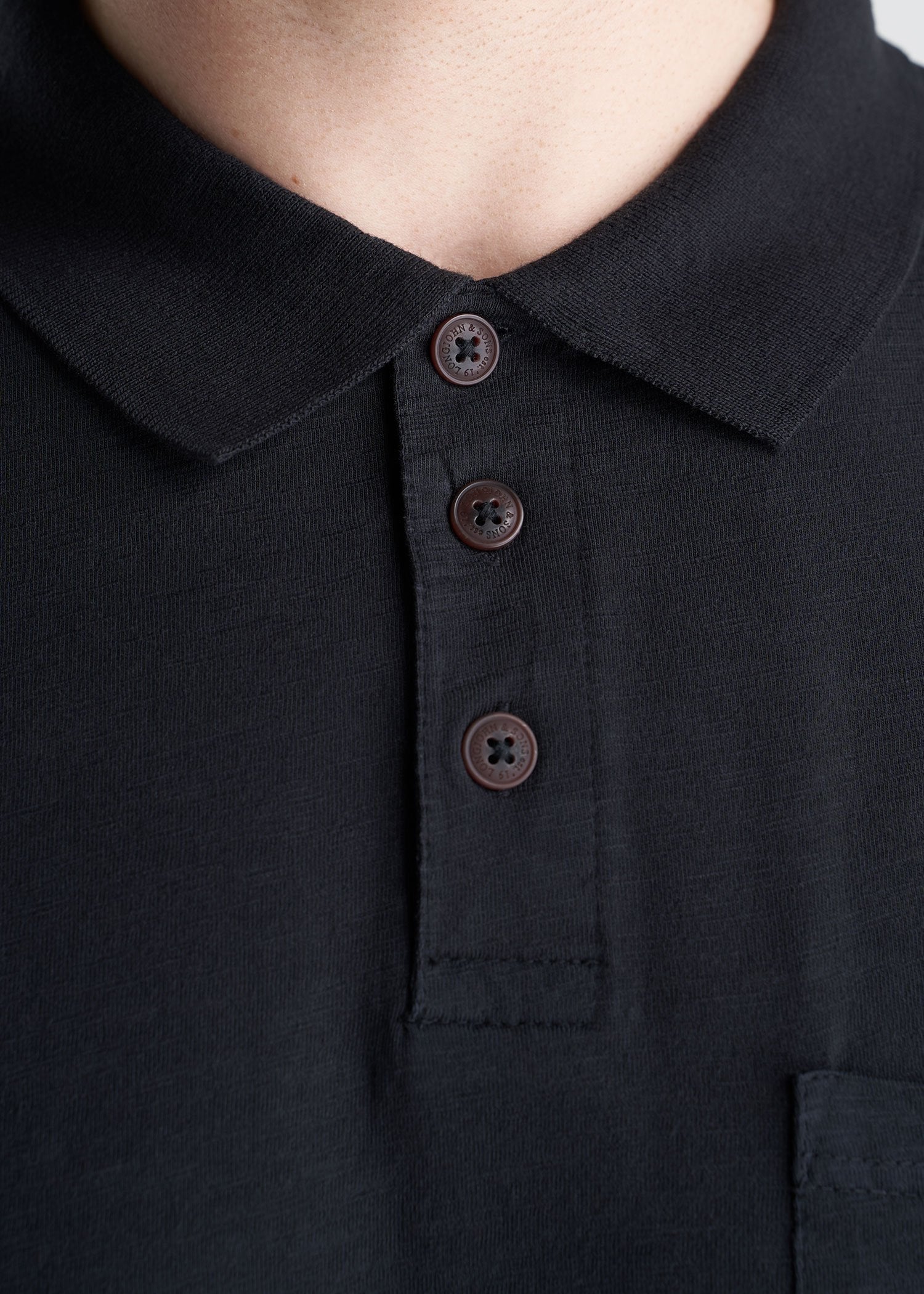 American_Tall_Mens_LongJohn_Slub_Polo_Vintage_Black-collar