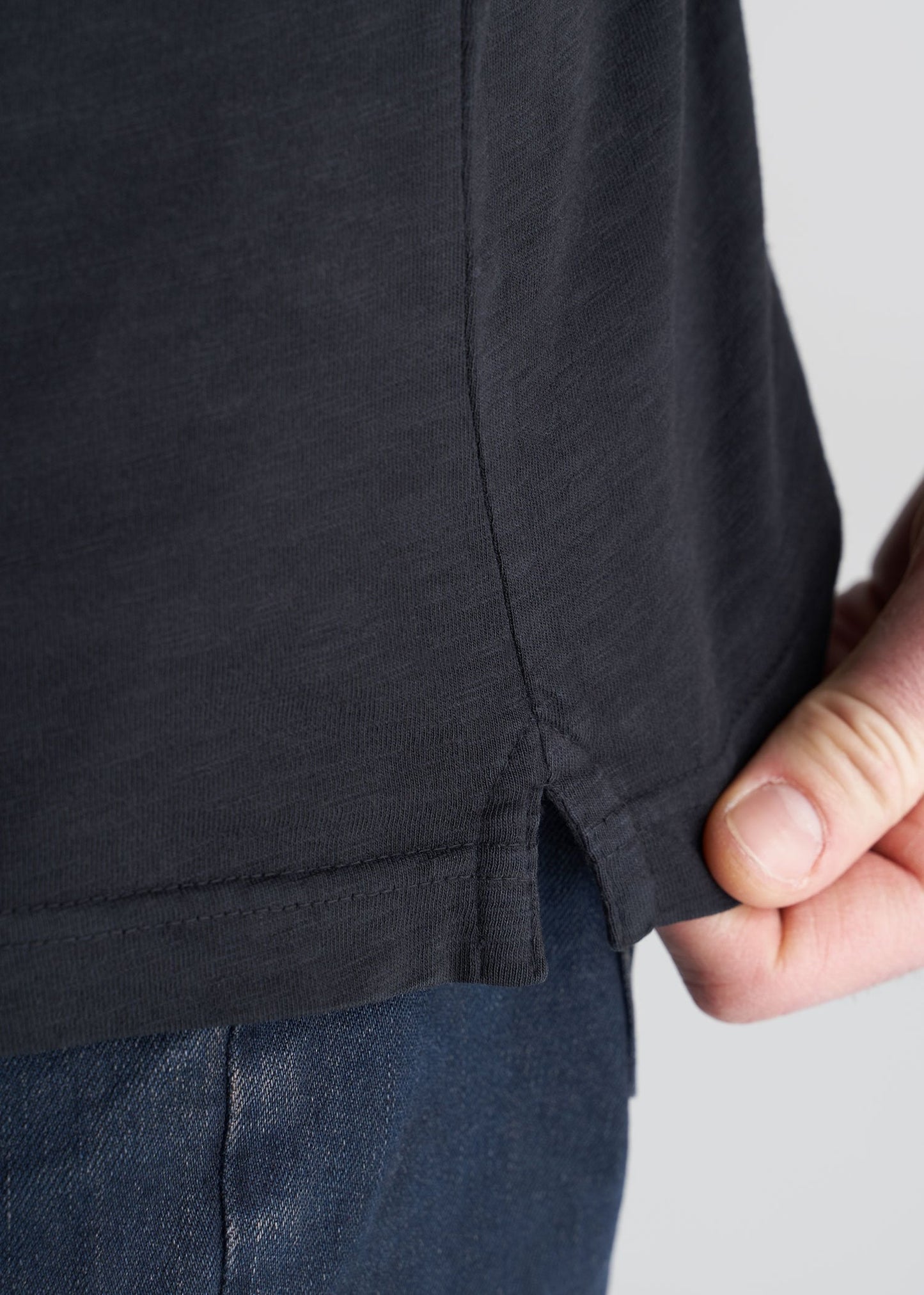 American_Tall_Mens_LongJohn_Slub_Polo_Vintage_Black-detail