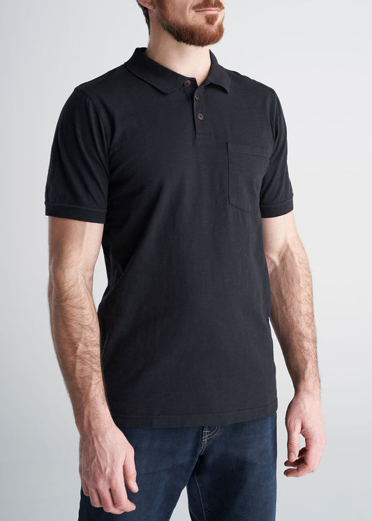 American_Tall_Mens_LongJohn_Slub_Polo_Vintage_Black-front
