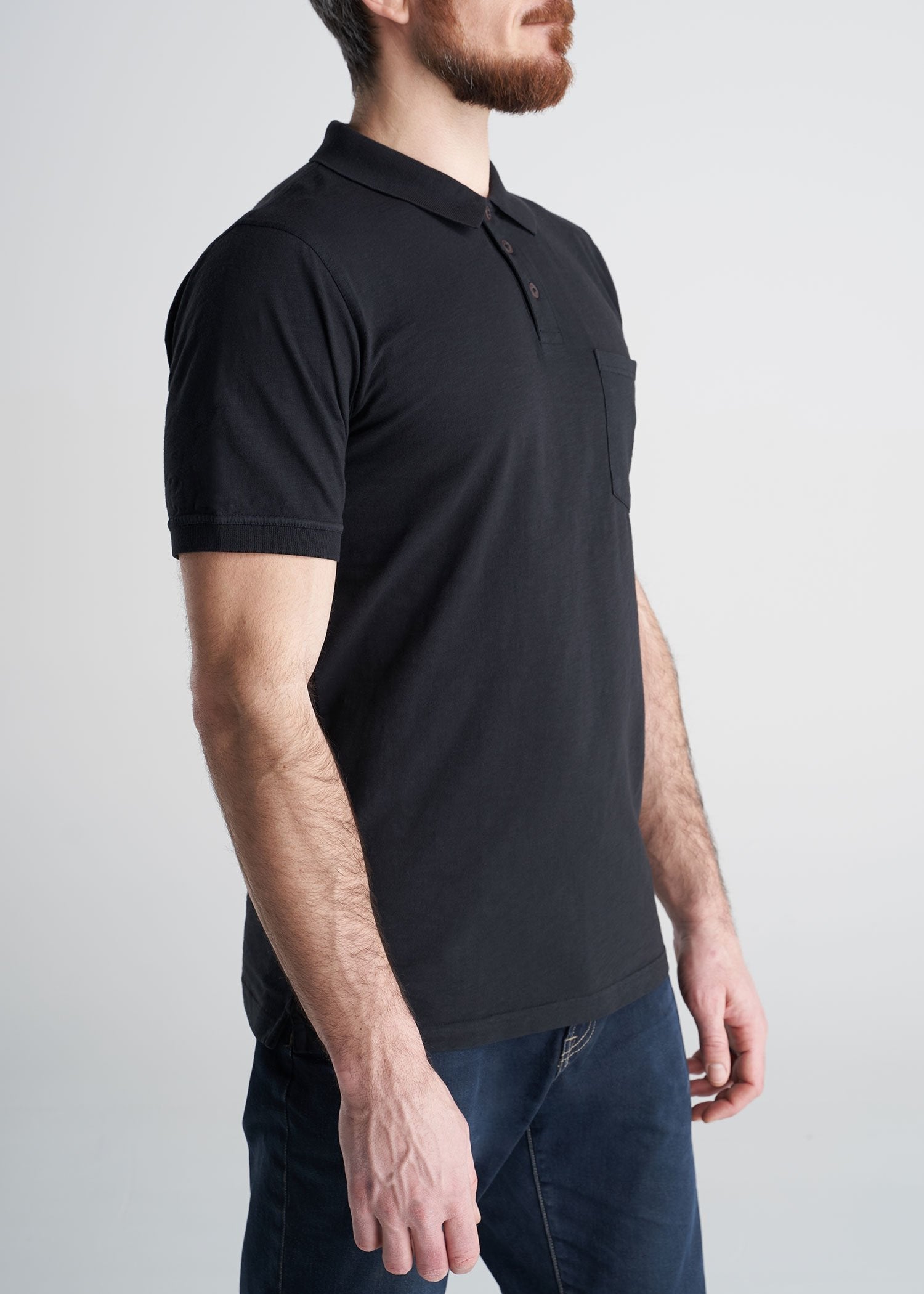 American_Tall_Mens_LongJohn_Slub_Polo_Vintage_Black-side