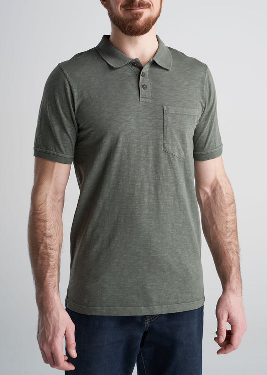 American_Tall_Mens_LongJohn_Slub_Polo_Vintage_CanoeGreen-front