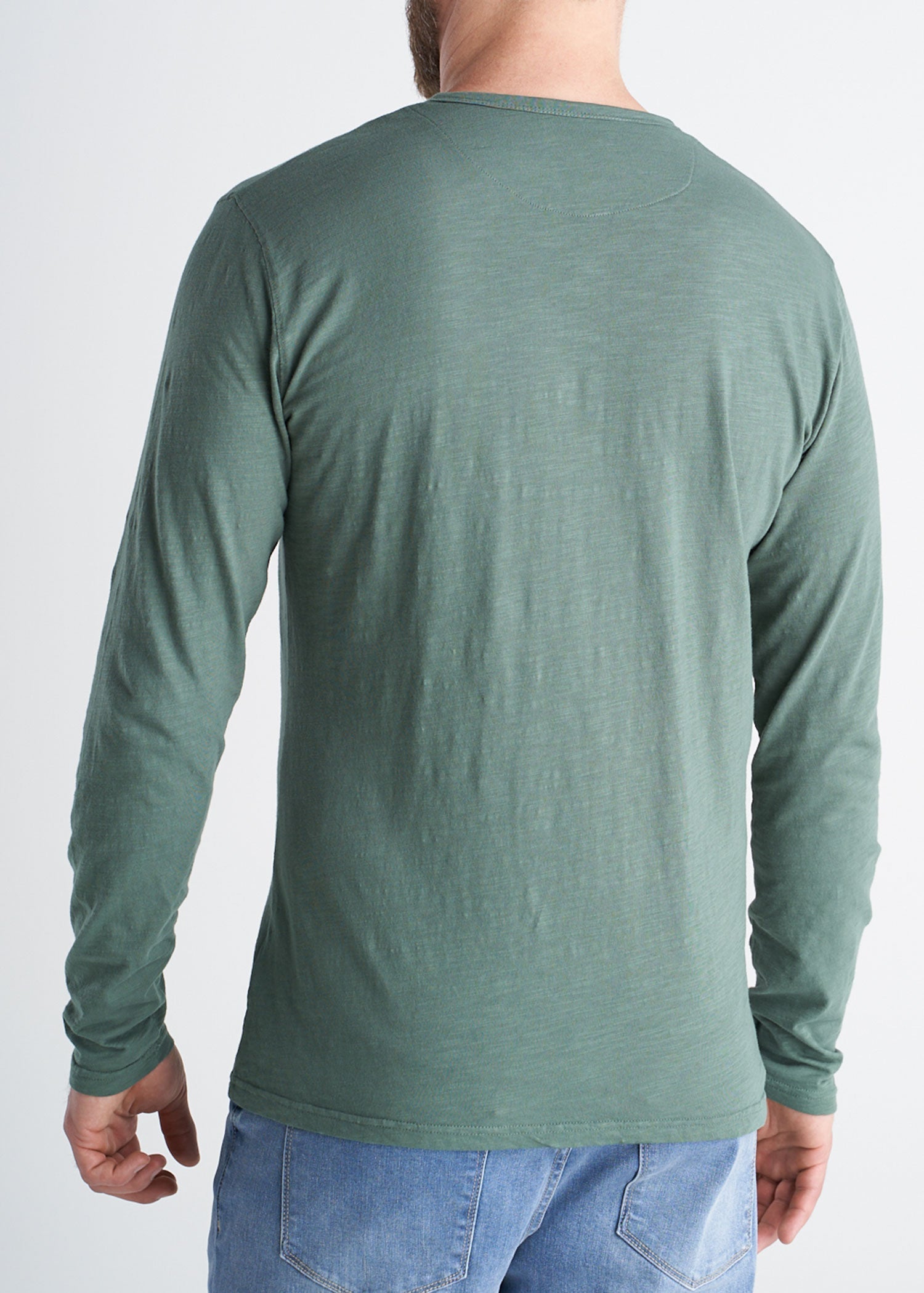 American_Tall_Mens_LongSleeve_Pocket_Henley_ForestGreen-back