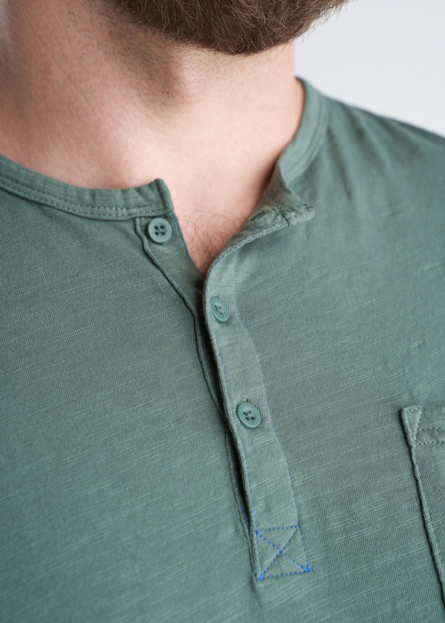 American_Tall_Mens_LongSleeve_Pocket_Henley_ForestGreen-detail