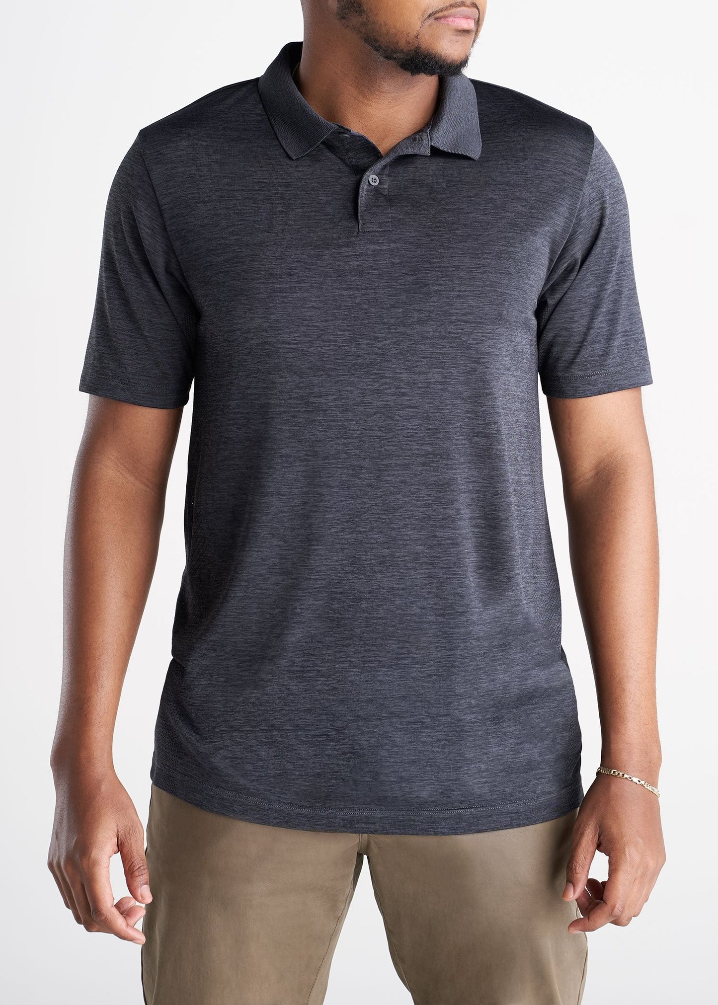 American_Tall_Mens_Performance_Golf_Polo_Inset_Sleeve_Charcoalmix-frontlong