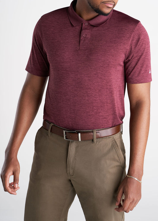 American_Tall_Mens_Performance_Golf_Polo_Inset_Sleeve_Rustmix-front