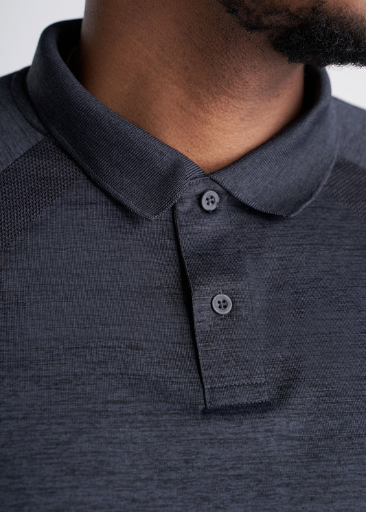 American_Tall_Mens_Performance_Golf_Polo_Raglan_Sleeve_Charcoalmix-button
