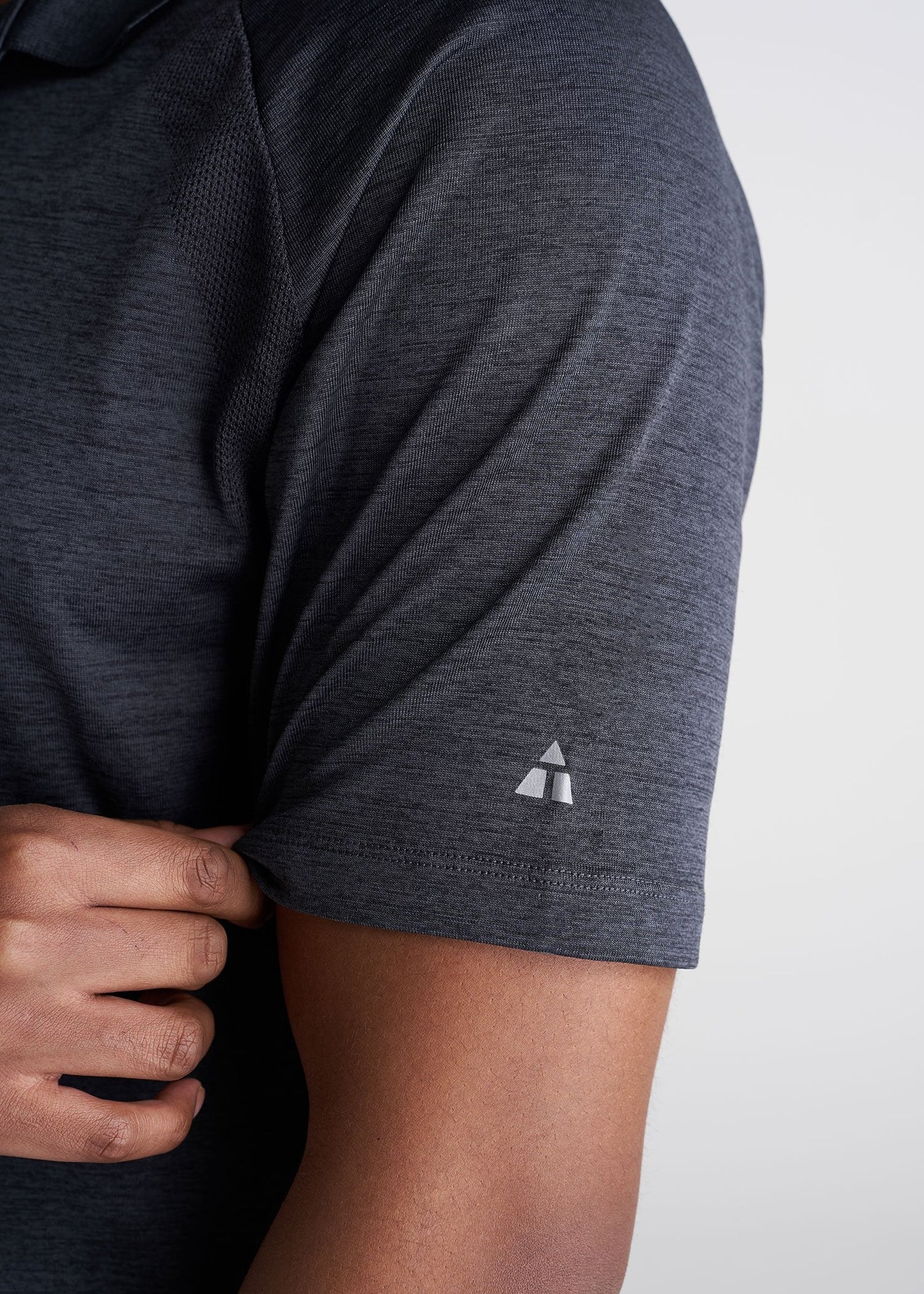 American_Tall_Mens_Performance_Golf_Polo_Raglan_Sleeve_Charcoalmix-detail