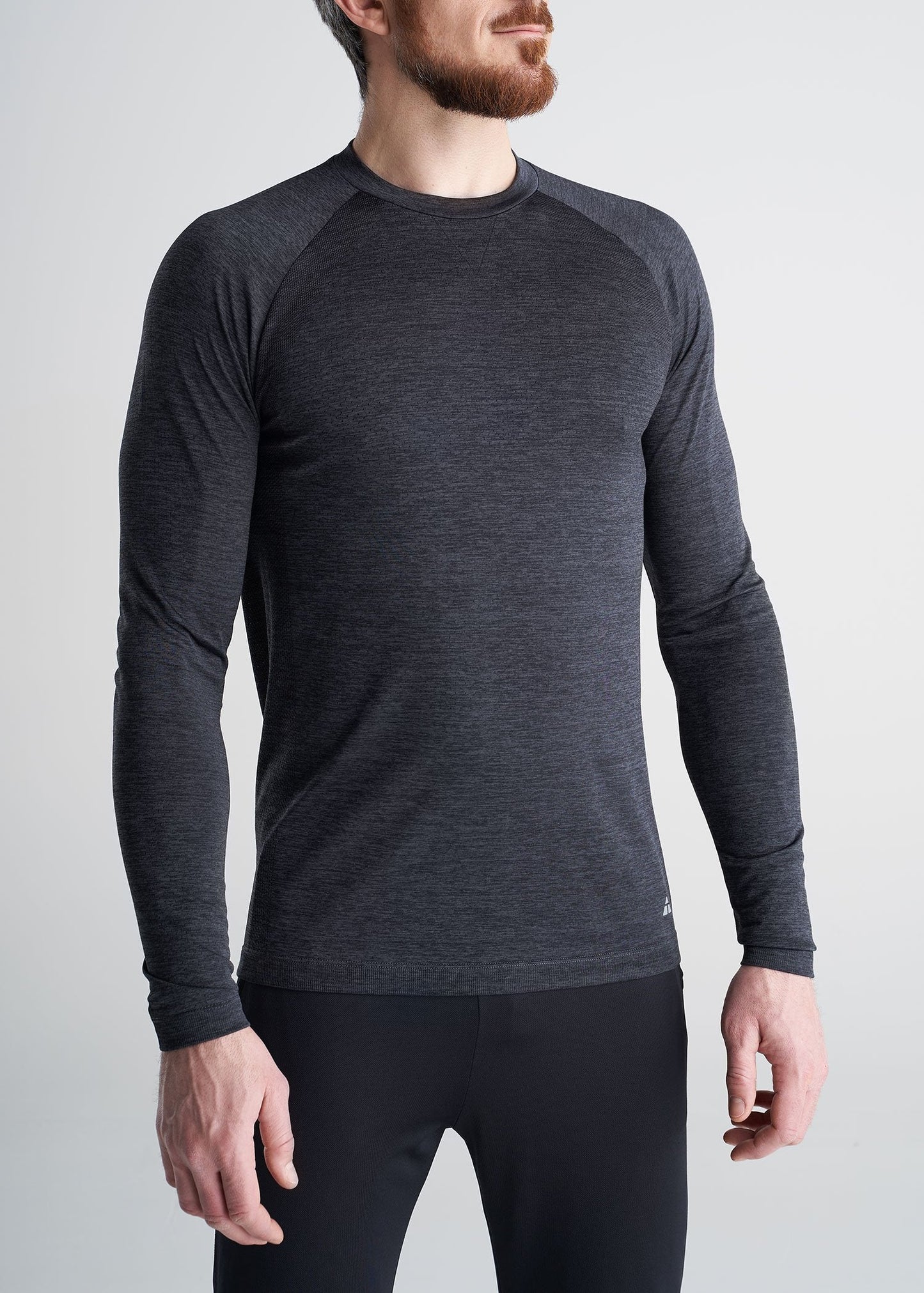 American_Tall_Mens_Performance_LongSleeve_Raglan_CharcoalMix-front