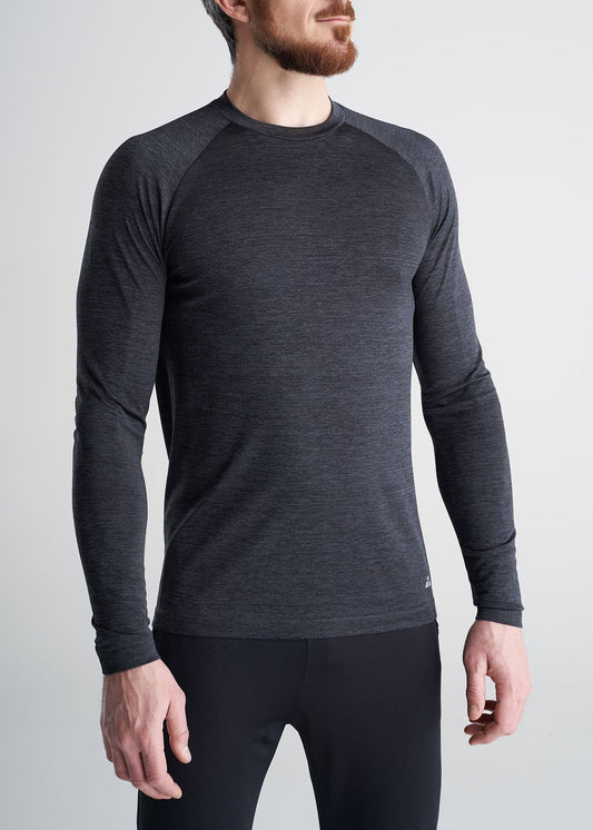 American_Tall_Mens_Performance_LongSleeve_Raglan_CharcoalMix-front