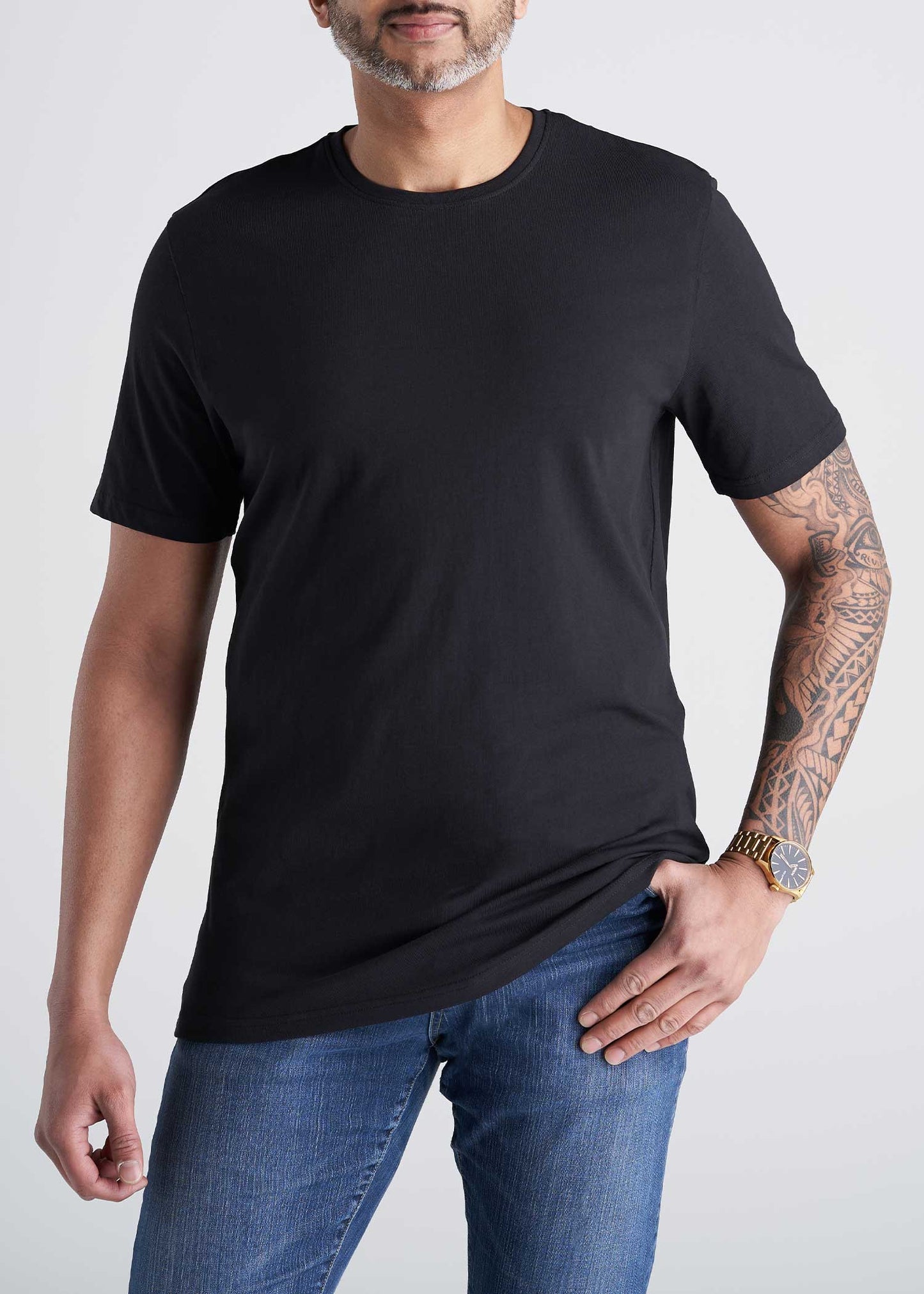 American_Tall_Mens_SS_Everyday_Cotton_Crewneck_Black-front