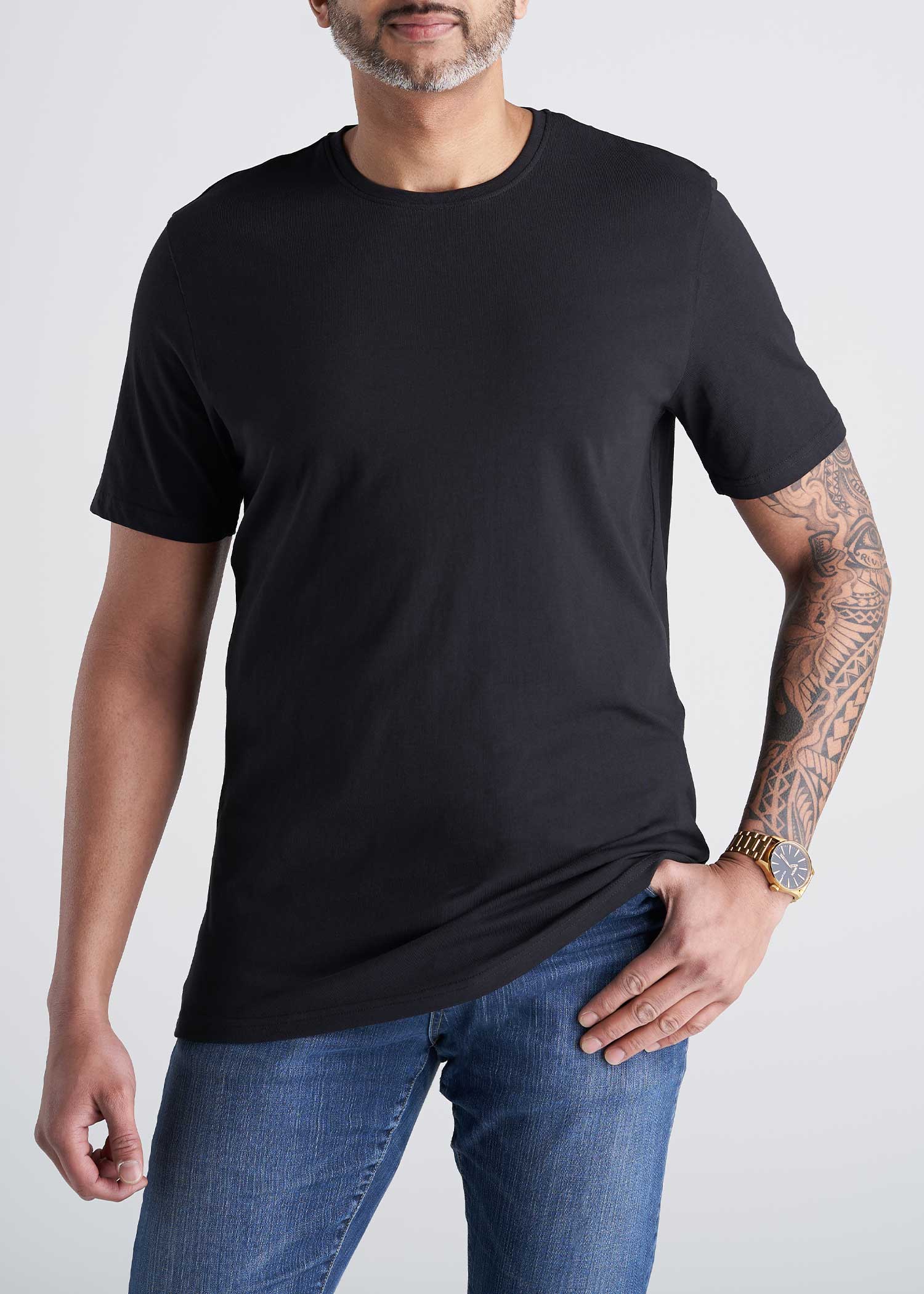 American_Tall_Mens_SS_Everyday_Cotton_Crewneck_Black-front