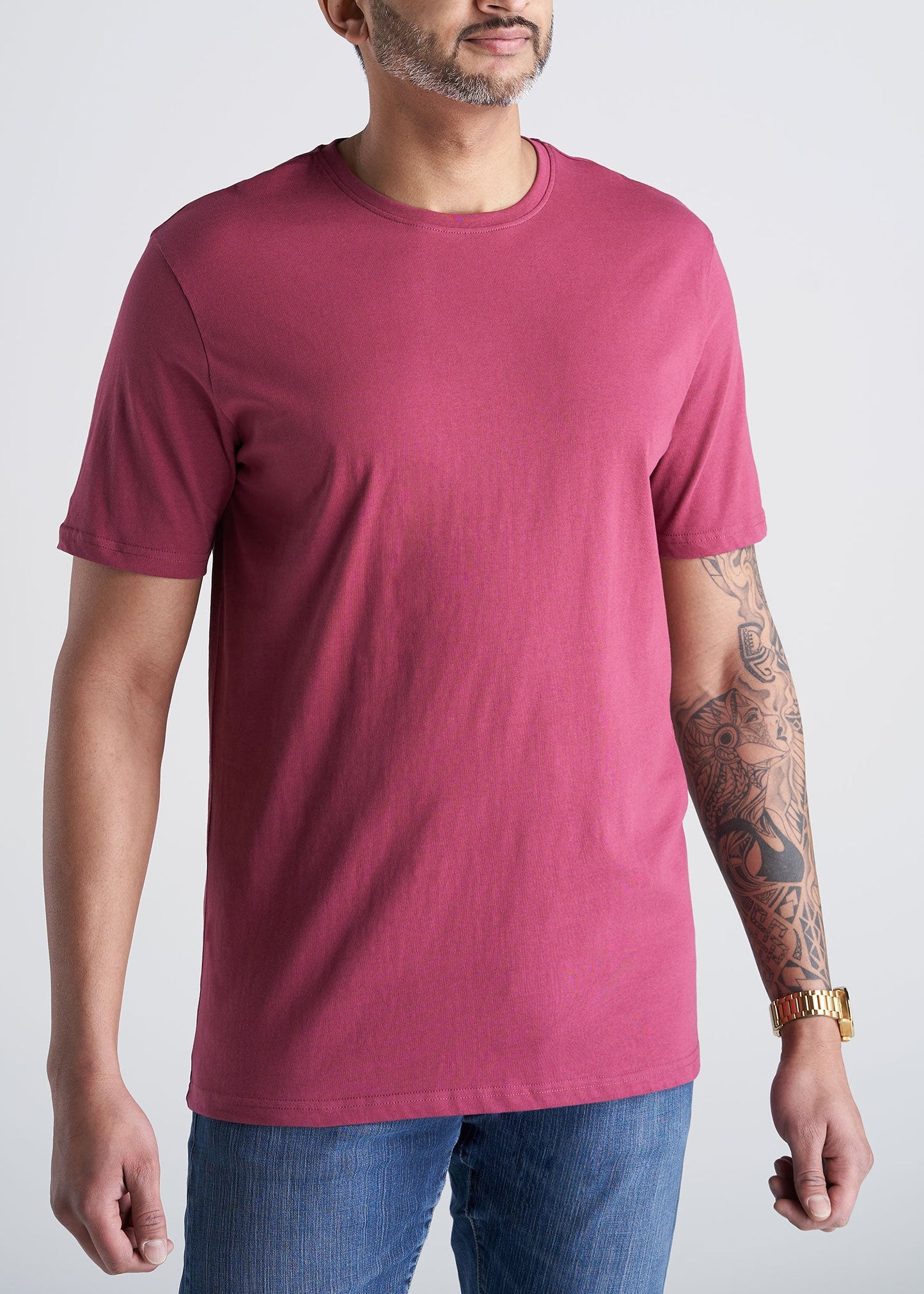 American_Tall_Mens_SS_Everyday_Cotton_Crewneck_Garnet_Red-front