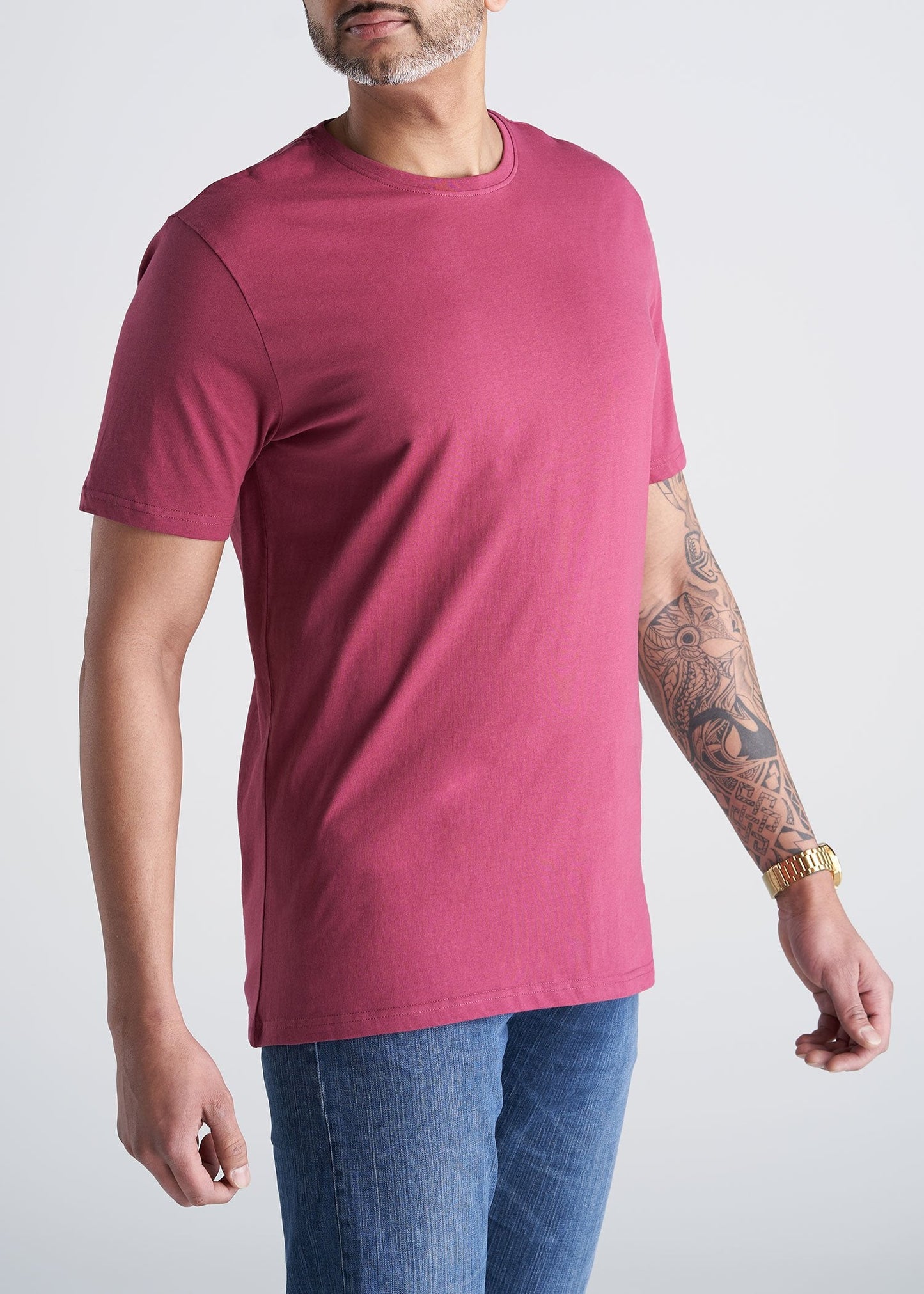 American_Tall_Mens_SS_Everyday_Cotton_Crewneck_Garnet_Red-side