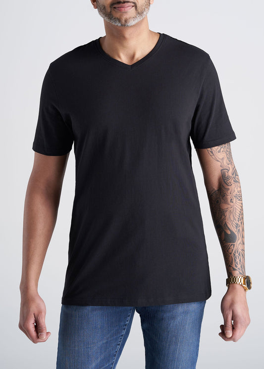 American_Tall_Mens_SS_Everyday_Cotton_Vneck_black-front