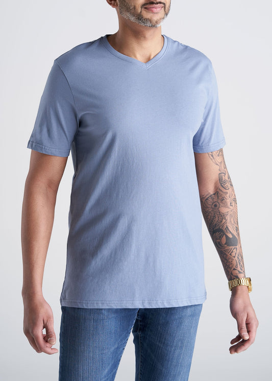 American_Tall_Mens_SS_Everyday_Cotton_Vneck_chambray-front