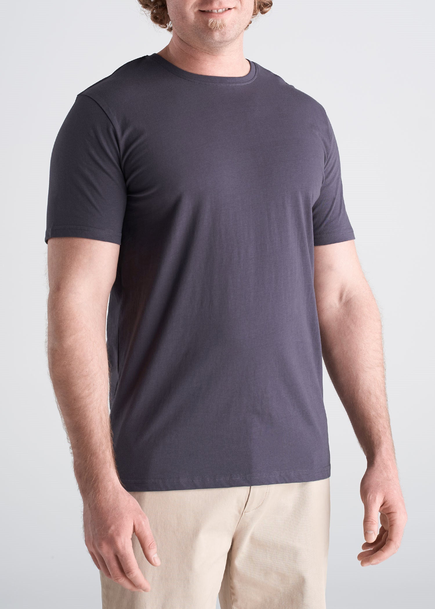 American_Tall_Mens_SS_Everyday_Crewneck_Tee_Charcoal-front
