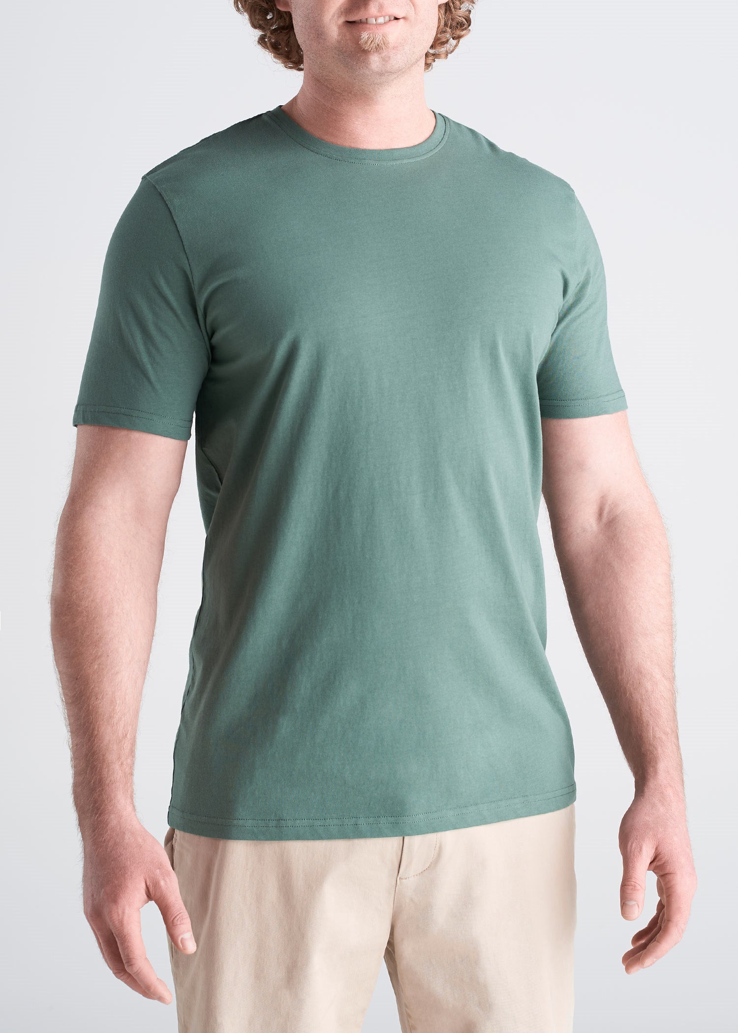 American_Tall_Mens_SS_Everyday_Crewneck_Tee_forest_Green-Front