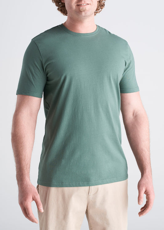 American_Tall_Mens_SS_Everyday_Crewneck_Tee_forest_Green-Front