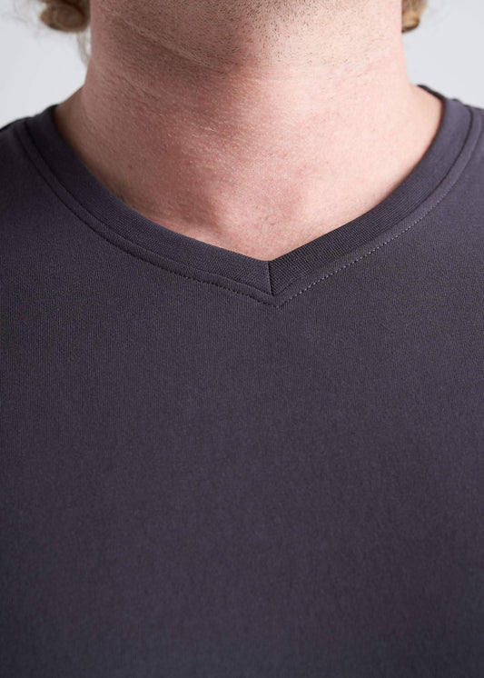 American_Tall_Mens_SS_Everyday_Vneck_Tee_Charcoal-neck