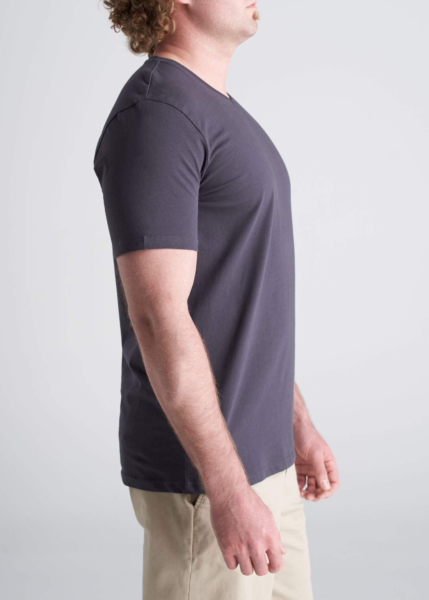 American_Tall_Mens_SS_Everyday_Vneck_Tee_Charcoal-side