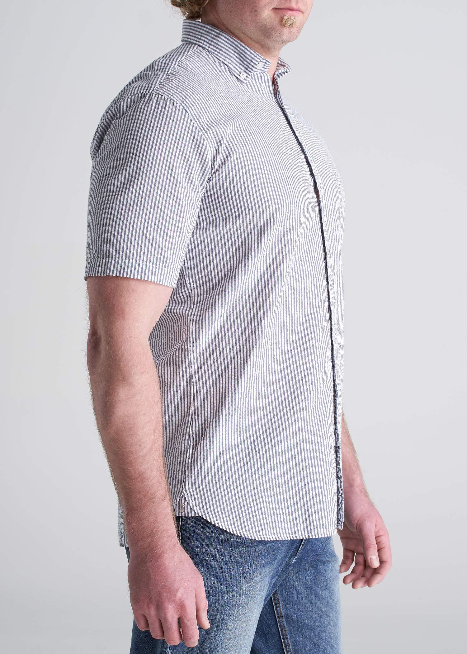 American_Tall_Mens_SS_Seersucker_GreyWhite_Stripe-side