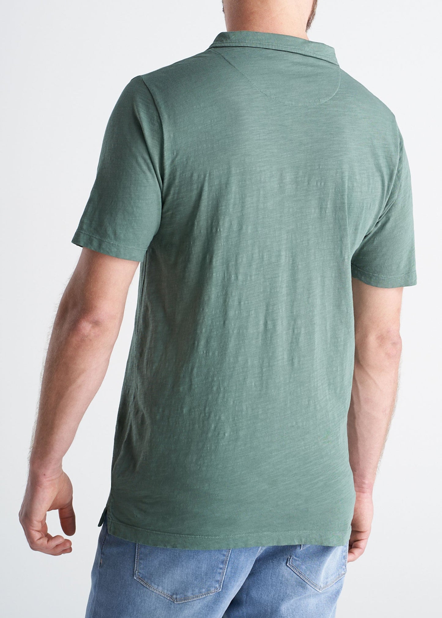 American_Tall_Mens_Slub_Polo_ForestGreen-back