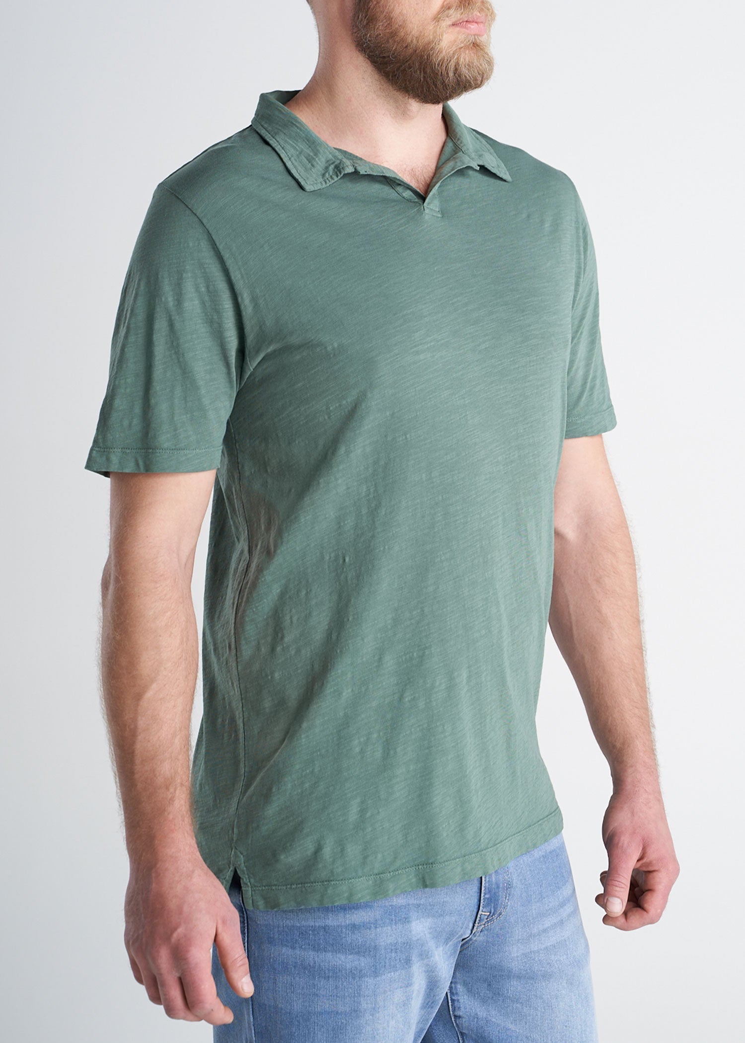 American_Tall_Mens_Slub_Polo_ForestGreen-side