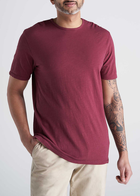 American_Tall_Mens_Slub_Tee_Garnetred-front