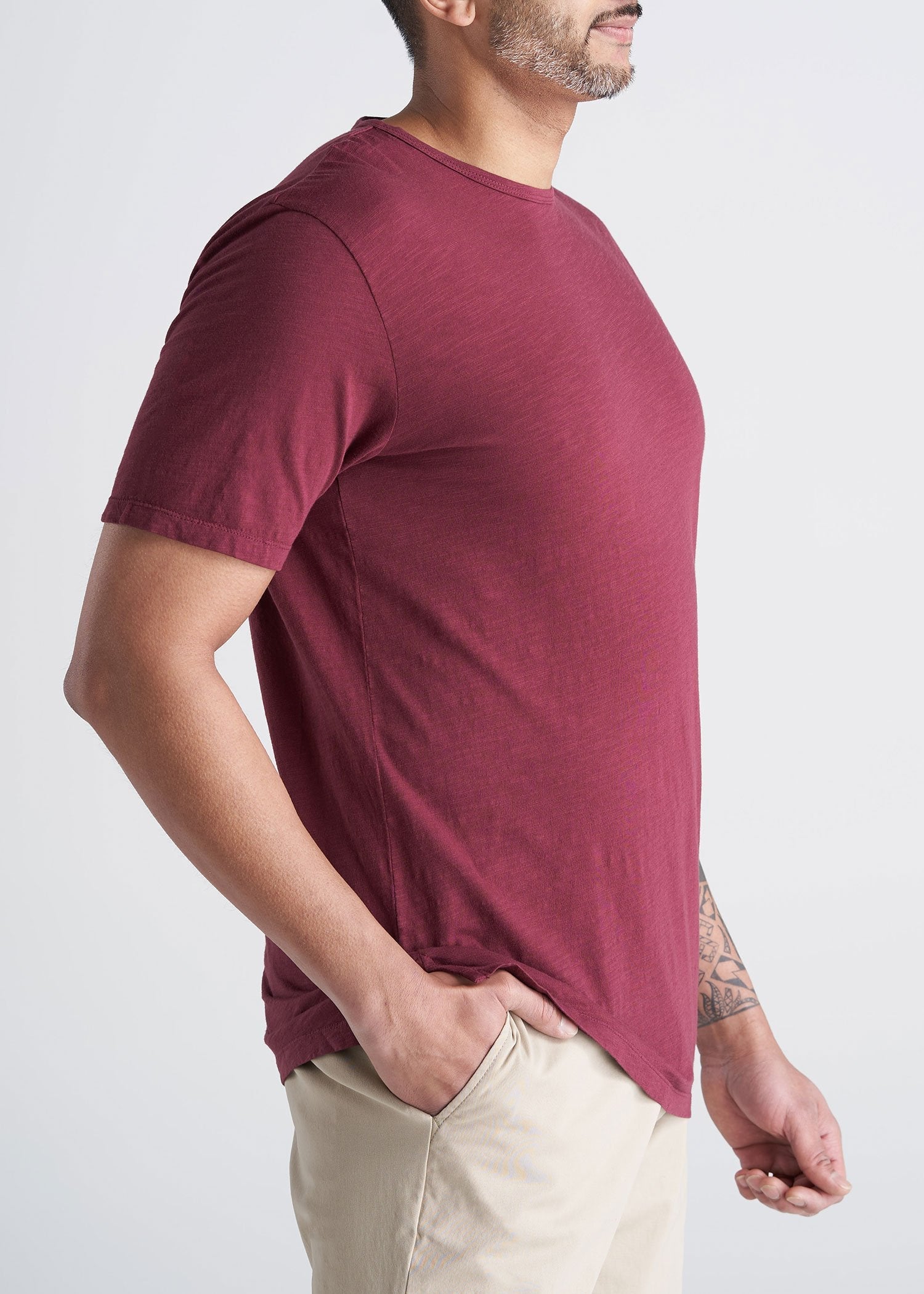 American_Tall_Mens_Slub_Tee_Garnetred-side