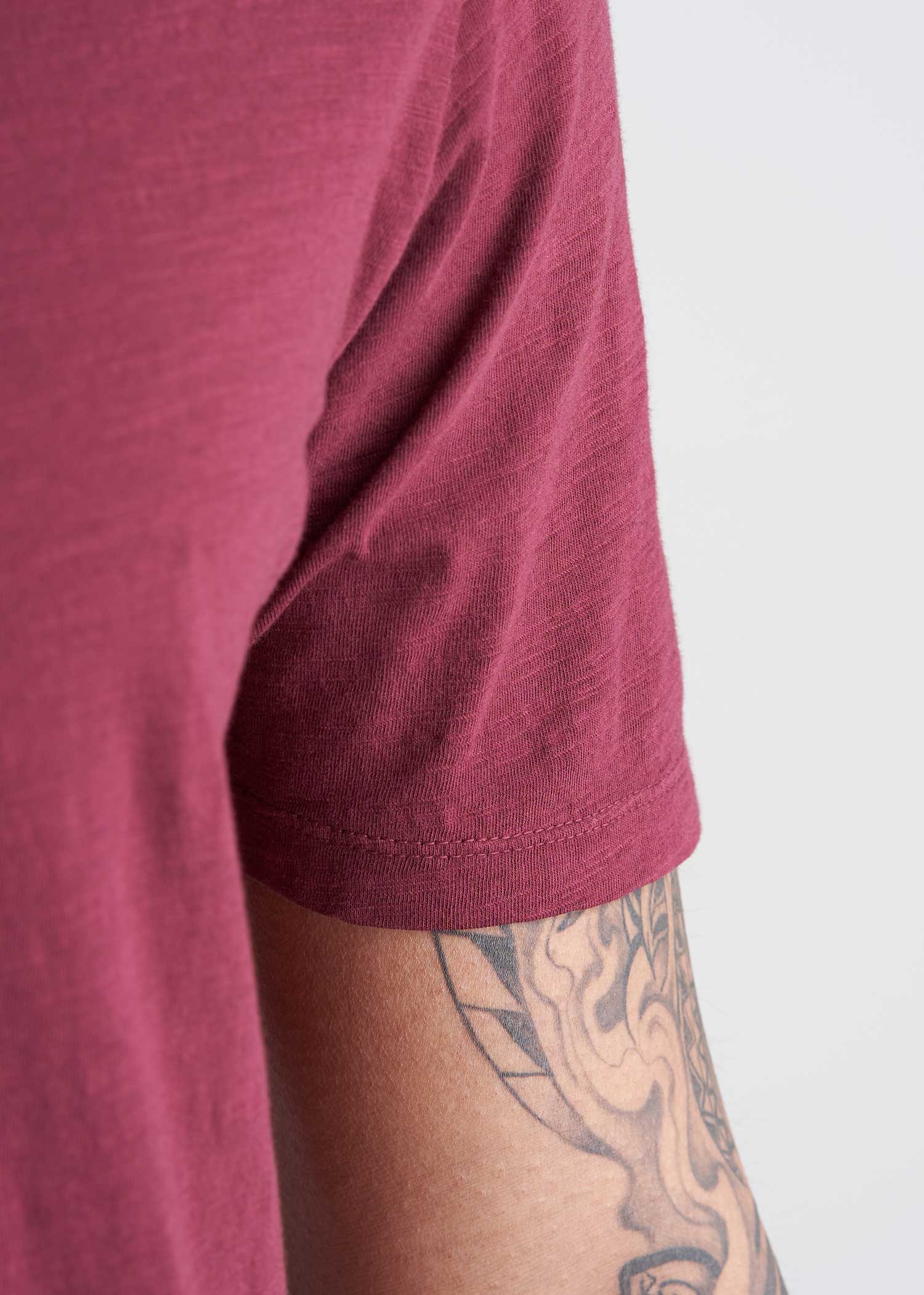 American_Tall_Mens_Slub_Tee_Garnetred-sleeve
