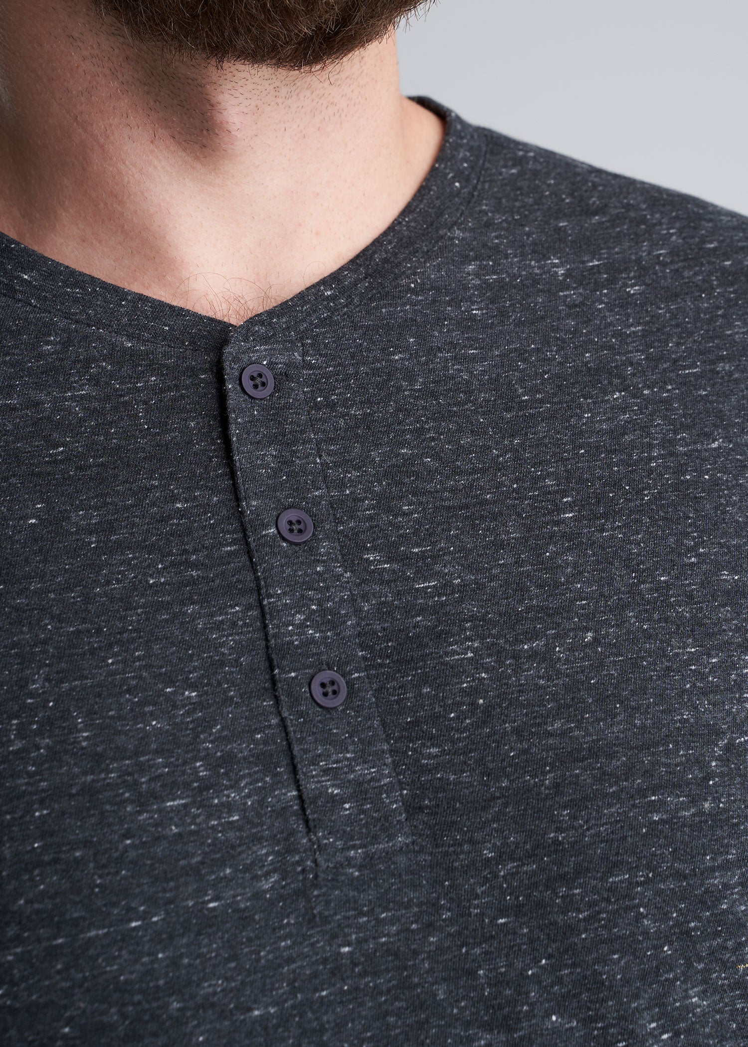American_Tall_Mens_Tri_Blend_Short_Sleeve_Henley_Charcoal-detail