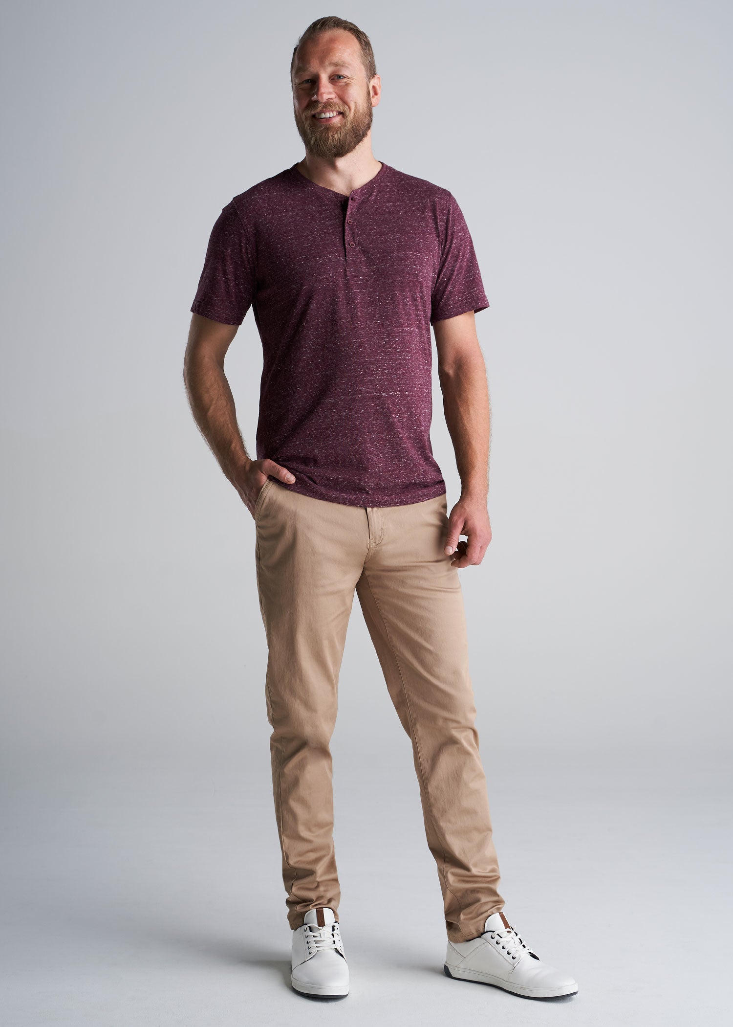 American_Tall_Mens_Tri_Blend_Short_Sleeve_Henley_Garnet_Red-lifestyle