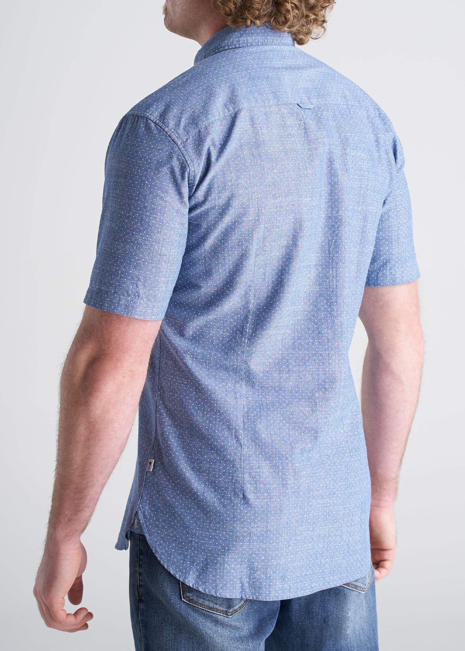 American_Tall_Mens_Woven_Print_SS_LightBlue_DenimDot-back