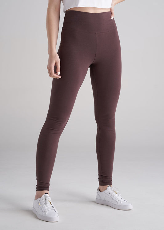 American_Tall_Women_Cotton_Leggings_Dusty_Merlot-front
