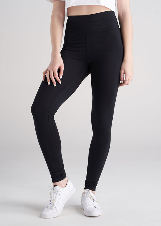 American_Tall_Women_Cotton_Leggings_black-front