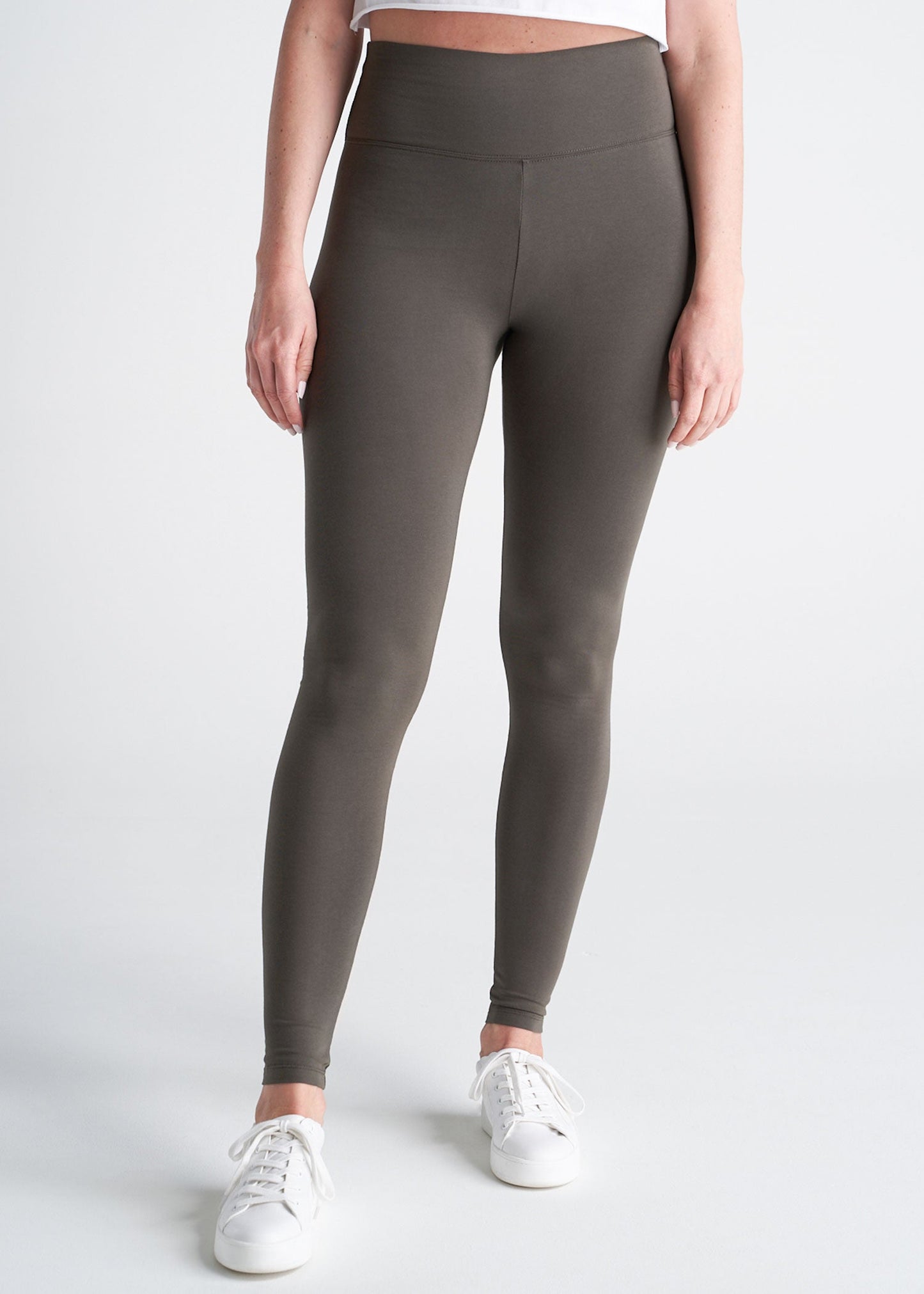 American_Tall_Womens_Cotton_Leggings_Fern_Green_Front