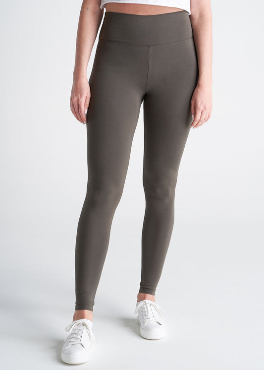 American_Tall_Womens_Cotton_Leggings_Fern_Green_Front