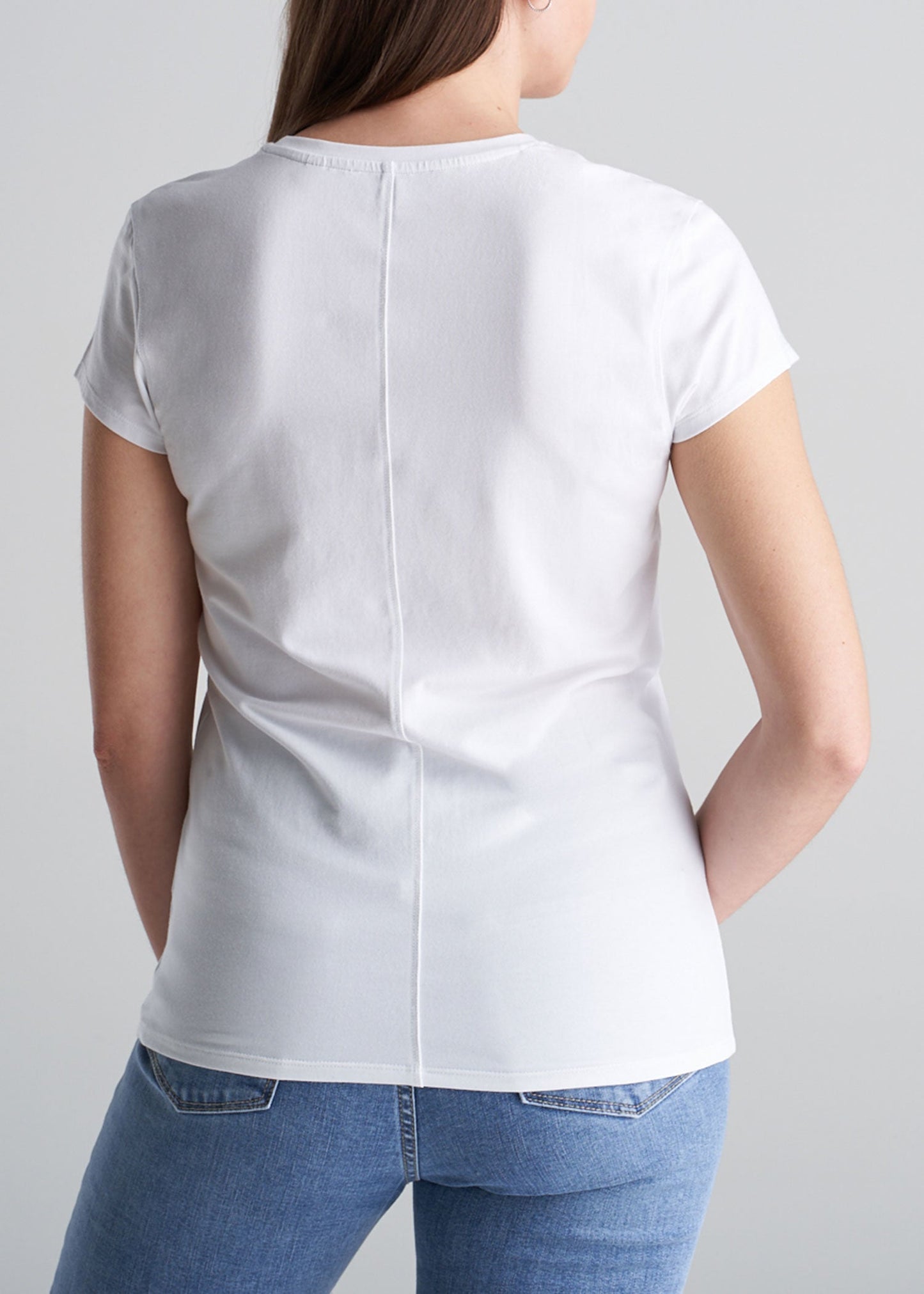 American_Tall_Womens_High_Crew-neck_CapSleeve_White_Tee-back