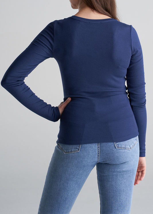 American_Tall_Womens_Long_Sleeve_Ribbed_Henley_Navy-back