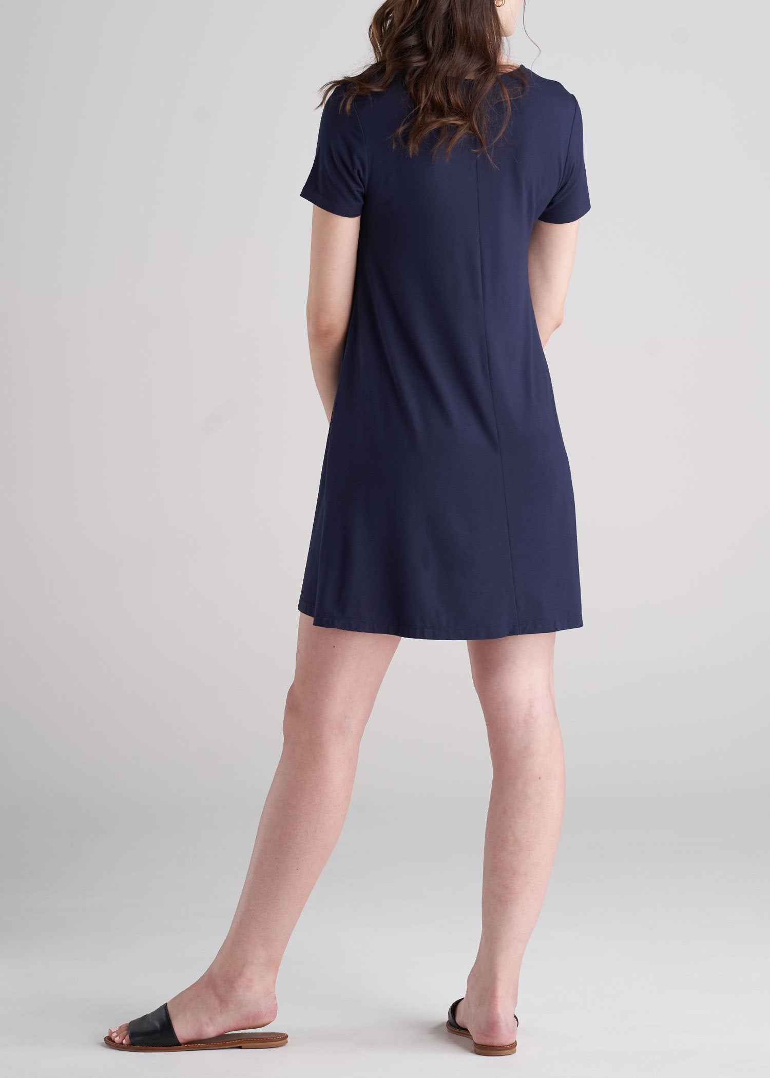 American_Tall_Womens_Swing_Dress_Navy_back