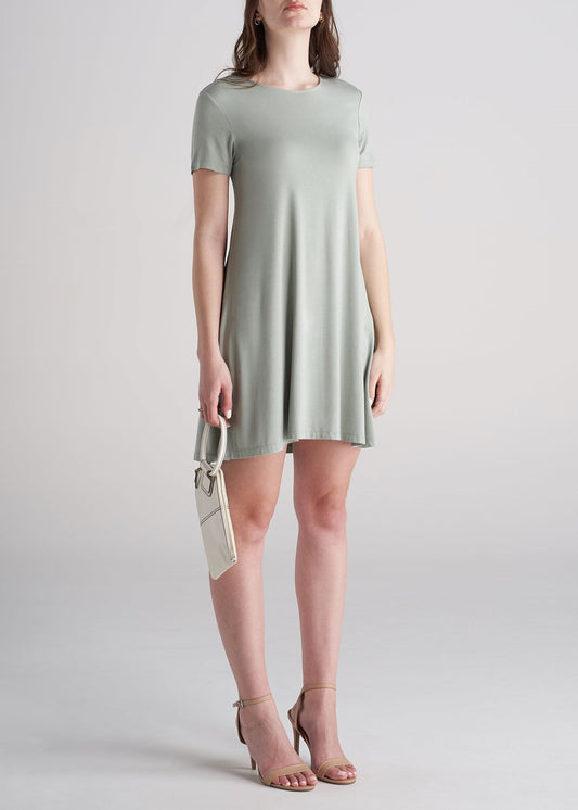 American_Tall_Womens_Swing_Dress_Sage_Green-front2