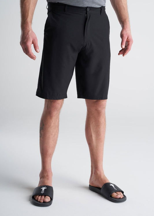 American_tall_mens_hybrid_shorts-black-front